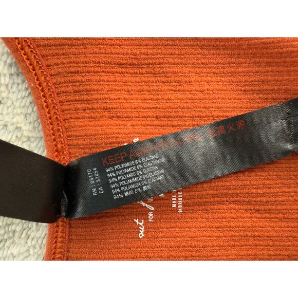 Urban Outfitters Out From Under Seamless Plunge Cropped Tank Top Orange Medium - Picture 4 of 5